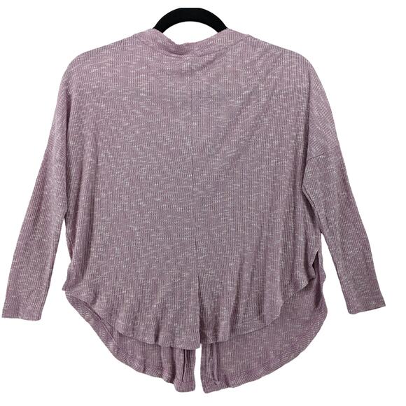 Bobeau‎ Ribbed Sweater S Purple Cardigan Lightweight Knit Button Front High Low - Picture 2 of 8